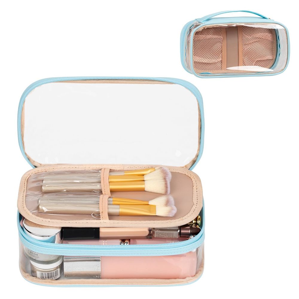 Clear Makeup Bag, Portable Makeup Storage Organizer Cosmetic Bag, Travel😏